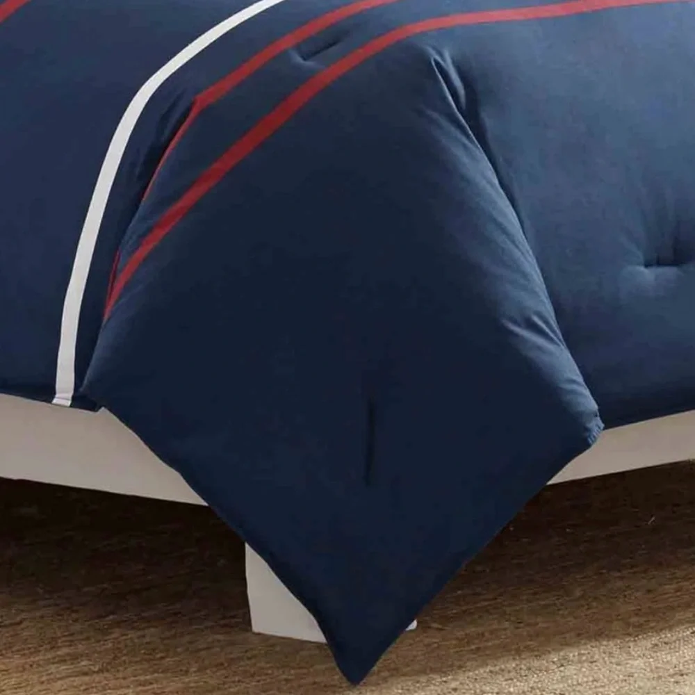 Nautica Bradford Cotton Navy Duvet Cover Set Queen